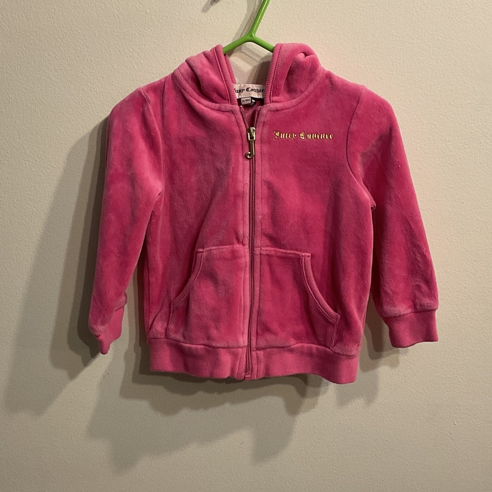Toddler Pink Juicy Couture velour track jacket. Size 12-18 months.